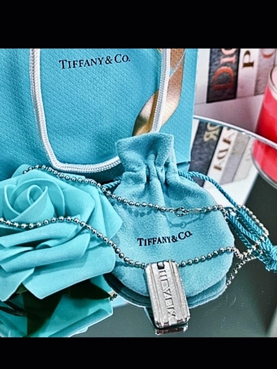 ✨Tiffany & Co. Atlas 925 Sterling Roman Numeral Dog Tag Pendant Necklace✨
